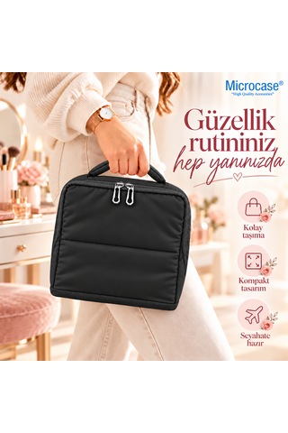 Microcase Çok Bölmeli Fermuarlı Geniş İç Hacimli Makyaj Malzemeleri Organizeri Al7049