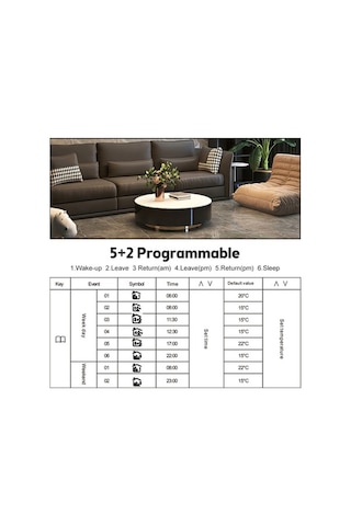 Pazly Wifi Akıllı Termostat 5+2 Programlanabilir 3a Su Isıtma Tuya Ses Kontrolü