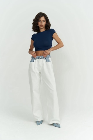 1606 - Mai Collection Toppin İndigo Penye Crop İndigo