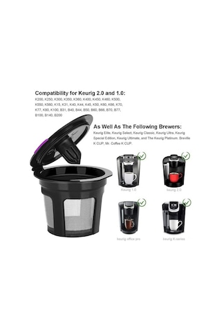 Pazly Keurig 2.0/1.0 Uyumlu K Cup Filtre, 12'li Paket, Siyah, Bpa İçermez, Sürdürülebilir Siyah
