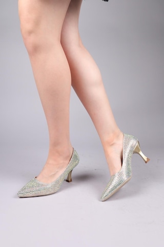 Nowra Taşlı Stiletto Gold-8453 Gold