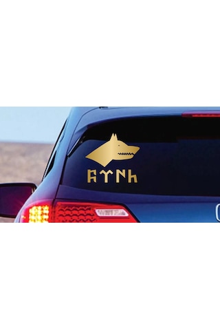 Kurt Ve Göktürkçe Türk Sticker - Araba Oto Motosiklet Karavan Cam Sticker - 00261 15x14 Cm