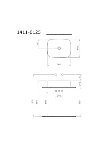 Bocchi New Age Tezgah Üstü Lavabo 55 Cm - 1411-001-0125 Beyaz