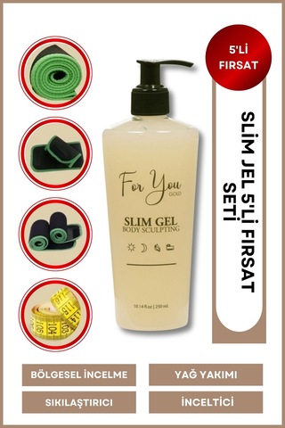 Slim Jel - Sıkılaştırıcı - Toparlayıcı - Çatlak Ve Selülit Bakım Jeli 5'li Set