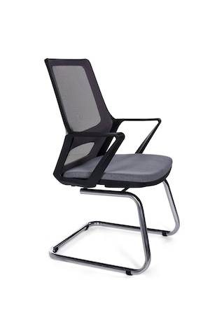 Ofisbazaar Lizz Gri Fileli Bekleme Koltuğu Ergonomik Ofis Ve Ev Koltuğu Gri Gri