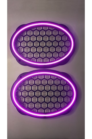 Hoparlör Kapağı Oval 20 Cm Ledli 2'li Takım - Pembe