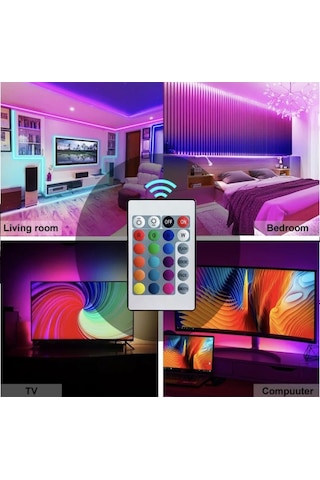 Electroon 12volt 3çipli Silikonlu Rgb Led Kumanda Adaptör Set - 5metre 5 METRE