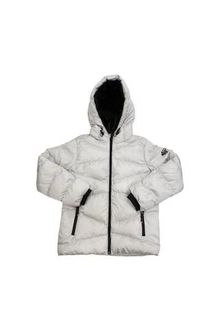 Erkek Çocuk Kapüşonlu Şişme Mont-11053 Gri