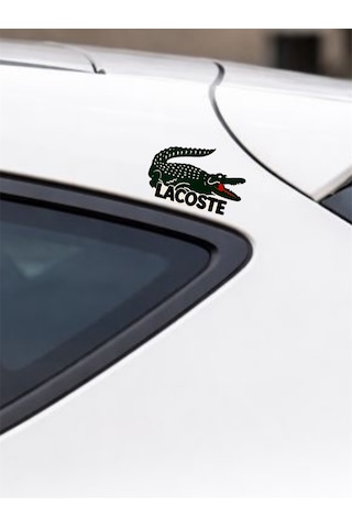 Lacoste Sticker Etiket Jdm Araba-motosiklet Cam Etiket Baskes Direk Arması Etiket 4adet 4,5x3cm Çok Renkli