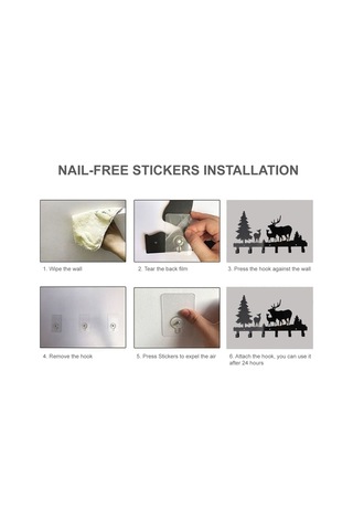 Springsun "6 Kancalı Kurt Desenli Duvar Askısı - Banyo, Mutfak İçin Pratik Ve Dekoratif" Diğer