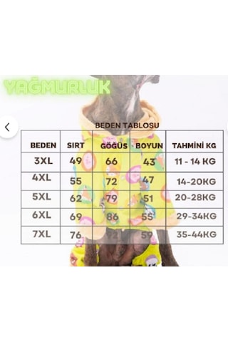 Peru Büyük Irk Köpek Tulum Yağmurluk