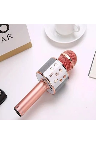 Mufunye Ws858 Karaoke Oynatıcı Kablosuz Bt Kondenser Mikrofon Hoparlör Kayıt Şarkı Söyleme Canlı Mikrofon 1200mah Şarj Edilebilir Pil E