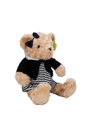Sevimli Elbiseli Peluş Ayı 37 Cm Yumuşacık Hediye Ayıcık Çok Renkli