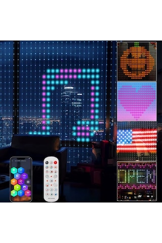 Rgb Akıllı Perde Işıkları 400 Led Işıklı Uzaktan Kumanda Hediye