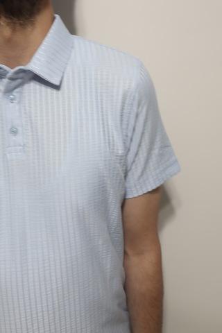 Santa Dmctekstil Erkek Tshirt-1336 Çizgili Spor Kesim Rahat Kalıp Polo Yaka T-shirt Mavi