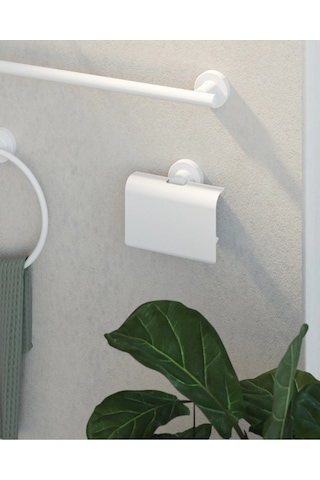 Tecno White Tuvalet Kağıtlık - Mat Beyaz Mat Beyaz