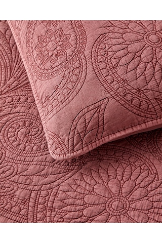 English Home Jardin Belle Tek Kişilik Yatak Örtüsü Takımı 160x220 Cm Bordo Bordo