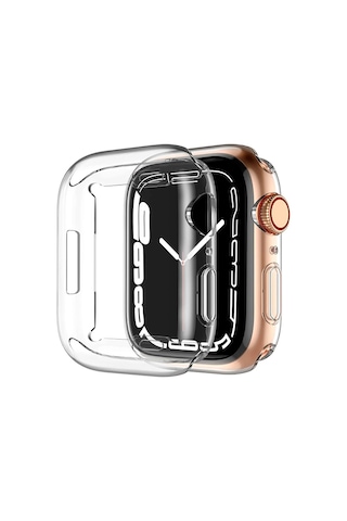 Apple Uyumlu Watch 44mm Uyumlu Şeffaf Silikon Kasa Ve Ekran Koruyucu