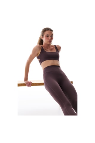 Penti Lycra Koyu Bordo Cream Hafif Destek Çıkarılabilir Pedli Çapraz Sırt Detaylı Spor Sütyeni