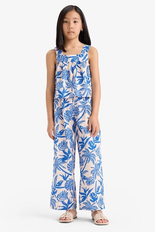 DeFacto Kız Çocuk 2'li Takım Keten Görünümlü Desenli Kolsuz Bluz Pantolon E6610A825HSER134