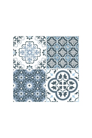 Lexroo Wallpops Fp2951 Leyton Peel & Stick Floor Tiles Yer Karosu, Mavi