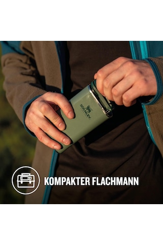 Stanley Klasik Cep Matarası 0.23 Litre - Yeşil Hammertone Green Paslanmaz Çelik