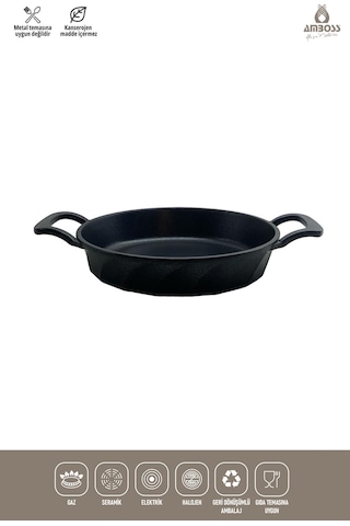 Vento Yanmaz Yapışmaz Titanyum Kaplama Sahan Omlet Tava 22 Cm Siyah