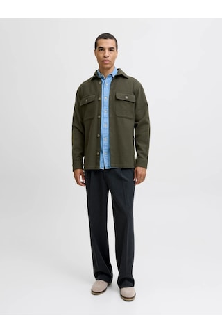 Jack & Jones Jack&jones Jprrayle Melange Solid L/s Erkek Gömlek 12286840 Haki