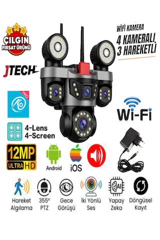 O-kam Ok-231 Premi Umw 3mp+3mp+3mp+3mp 12mp Wi -fi 4 Lens Çakarlı Alert 1 Ptz Akıllı Kamera O-kam Ok-231 Premi Umw 3mp+3mp+3mp+3mp 12mp Wi -fi 4 Lens Çakarlı Alert 1 Ptz Akıllı Kamera