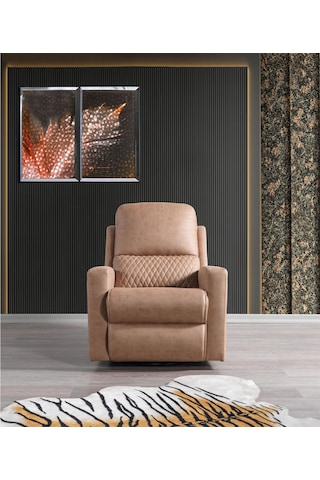 Helen Tekli Berjer Rehome Helen Tv Koltuğu 80x92x105 Cm Açık Kahverengi