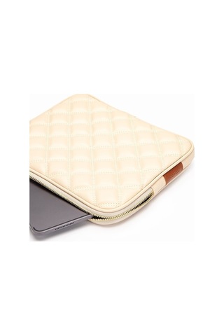 Apple Uyumlu - Unisex iPad Air iPad Pro & Matepad & Galaxy Tablet Kılıfı 11" Deri Kapitone -bej