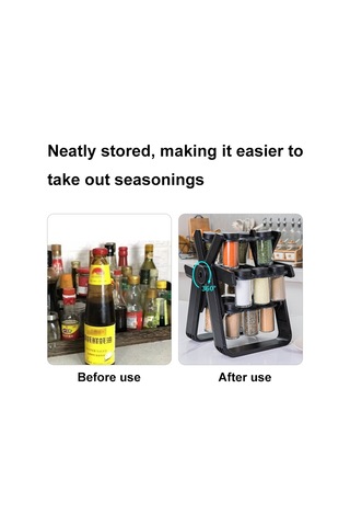 Sones 18'i 1 Arada Dönen Dönme Dolap Mutfak Sos Şişesi Tutucu Seti Siyah