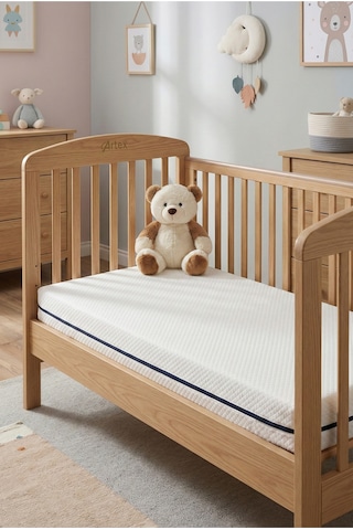 10Cm Süngerli Bebek Çocuk Beşik Yatağı  60x120 Yıkanabilir Kılıflı Park Yatak Oyun Parkı