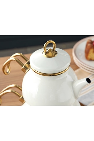 English Home Perro Emaye Mini Çaydanlık 0.5 Lt 1 Lt Beyaz