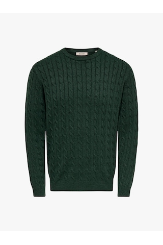 Only & Sons Onslouı Reg 12 Cabel Crew Knıt Noos Erkek Yeşil Kazak - Os22033762