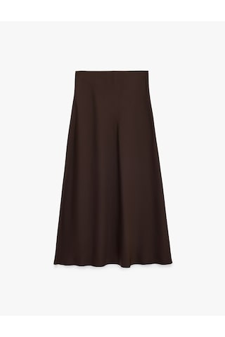 Koton Normal Bel Midi Saten Çan Etek Kahverengi 6sak70032uw Kahve