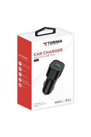 Torima C10 Araç Hızlı Şarj 3.0 Çift Usb Adaptörü Siyah