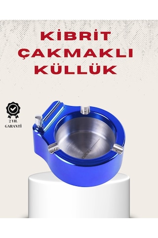 Mey Najmaddin Metal Küllük Ve Çakmak Seti Yuvarlak Modern Tasarım Najmaddin