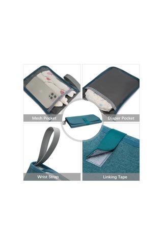 Suofeng "taşınabilir Su Geçirmez Bebek Bez Değiştirme Pedi - Çift Cep & Katlanabilir" Yeşil