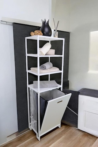 Digithome Metal Kirli Sepetli 4 Raflı Çok Amaçlı Banyo Düzenleyici Raf Organizer Beyaz/beyaz Mrs-015 C1-1-369 Beyaz