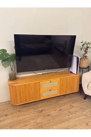 Loen Hazeran Detaylı Masif Ahşap Tv Ünitesi
