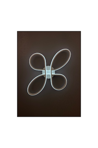Yüksek Aydınlatmalı Yonca Model Beyaz Rengi Tavana Yapışık Plofonyer Modern 3 Renk Led