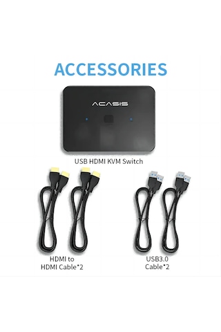 Acasis QH001 2 İn1 4K/2K 60Hz KVM Switch