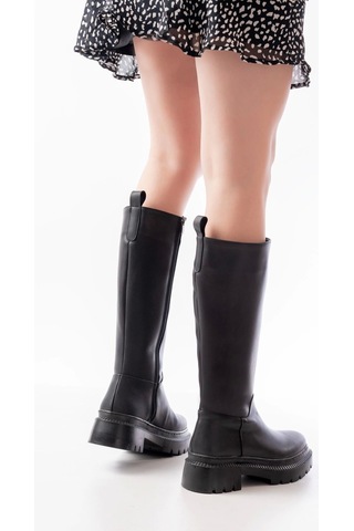 236-340 Siyah Fermuarlı Günlük Kadın Çizme Siyah