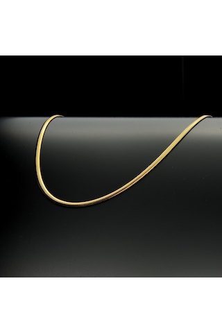 Sarı Yılan Desenli Çelik Zincir Kolye Takı Aksesuar K24 T5 Çelik