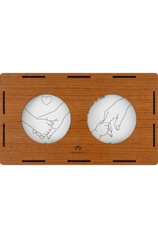 Anneler Gününe Özel Ahşap Kutulu 2'li Bardak Altlığı
