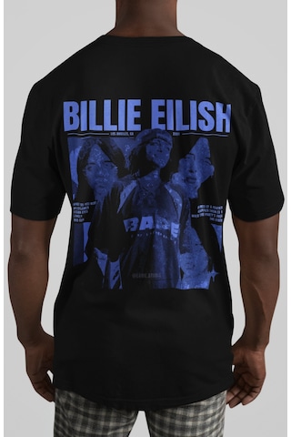 Sevbano Billie Eilish Şarkıcı Sırt Baskılı Unisex Oversize Tişört Siyah