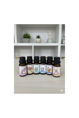 6 Lı Esans Yağ Seti Difüzör, Oda Kokusu, Mum Ve Sabun Yapımına Uygun Amber