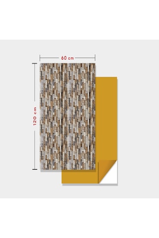 Kendinden Yapışkanlı Fayans Kaplama Pvc Karo Geometrik Taş Desen 60x120 Cm 7 Adet 5 M2
