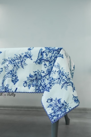 Blue Life Masa Örtüsü Mavi - Beyaz